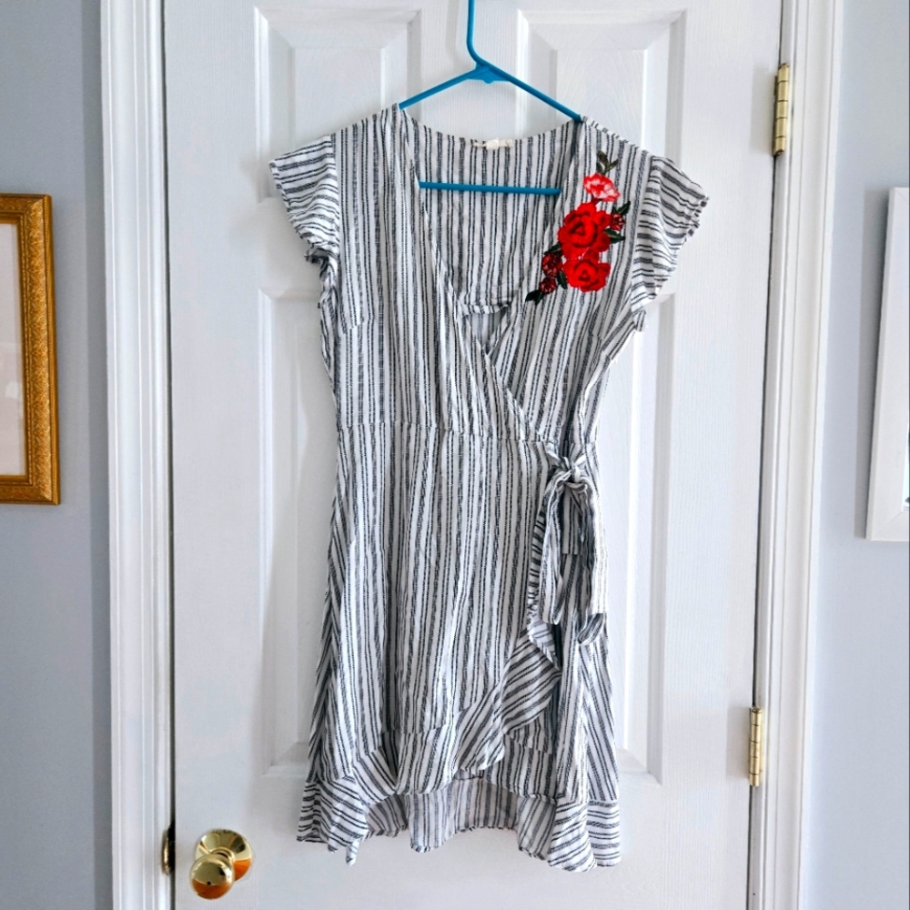 Mine Black and White Striped Top
